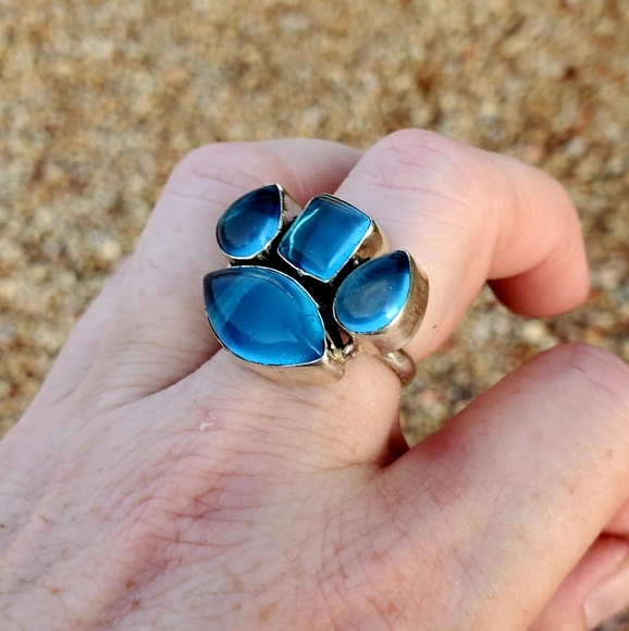 New Dichroic Glass 925 Silver Ring. - Picture 3 of 12